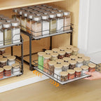 Spice Rack Organizer for Cabinet, 2 Tier Pull Out Spice Rack – Heavy Duty Metal - Image 5