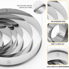 6 PCS Round Cookie Cutters, Stainless Steel Biscuit Cutters - Image 2