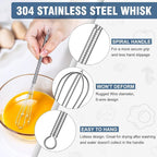 Walfos Mini Whisk, 304 Anti-Rust Small whisk, Sturdy Stainless Steel Wire Tiny - Image 5