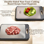 GUANCI Cutting Board for Kitchen, Stainless Steel Cutting Board Double Sided - Image 2