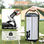 VEVOR Stainless Steel Insulated Beverage Dispenser, 2.4 Gallon 9.2 Liter - Image 6