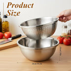 304 Stainless Steel Colander and Strainer, 5QT Large Capacity - Image 2