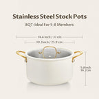BEZIA 8 Quart Stainless Steel Stock Pot, Casserole - Image 8