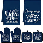 Sratte 6 Pcs Kitchen Decor Accessories Set Farmhouse Towels Pot Holders Oven by Sratte