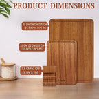 Solid Teak Wood Cutting Board Set One Piece Non Glued Extra Large Thick Crack - Image 2