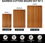 3 Pack Bamboo Cutting Board Set - Image 4