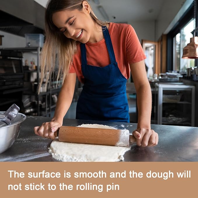 HARFINGTON Silicone Rolling Pin 10" Silicone Surface Non-Stick Stainless Steel - Image 5