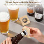 24Pcs Bamboo Bottle Opener, 2.6 x 0.5" Wooden Bottle Openers Blanks Bulk - Image 3
