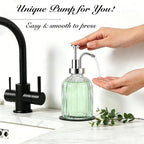 SheeChung Clear Glass Soap Dispenser, 12 Oz Liquid Hand Soap Dispenser - Image 4