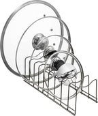 Pot Lid Organizer, Stainless Steel Pot Lid Storage Rack Holder, Cutting Board - Image 2