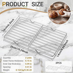 Lounsweer 2 Pack Cooling Racks, 5L x 10.5W x 1H Stainless Steel Wire Rack - Image 2
