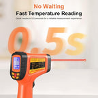 -58°F to 2732°F Digital Infrared Thermometer Gun, 50:1 Distance Ratio Laser - Image 5