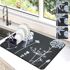 Dish Drying Mat for Kitchen Counter, Hide Stain Anti Absorbent for Kitchen by Etomiel