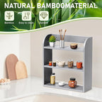 ROMGUAR CRAFT 3 Tier Bamboo Spice Rack, Countertop or Wall Mounting Wood Spice - Image 5