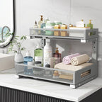 2 Pack 17IN Depth Under Sink Storage Organizer, Large 2-Tier Elegant Mesh Pull - Image 7
