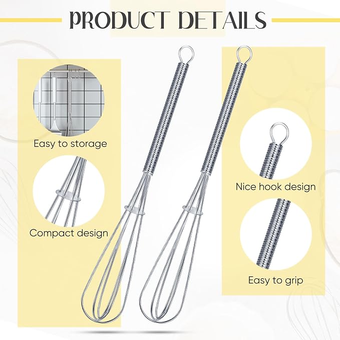 Baderke 100 Pcs Mini Whisk Bulk Small Whisks - Image 3