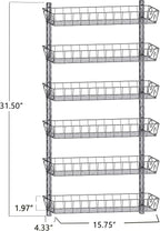 SWOMMOLY Adjustable Wall Mount Spice Rack, 6-Tier Dual-use Organizer - Image 3