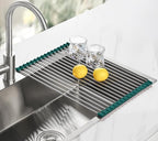 Tomorotec Stainless Steel Roll Up Dish Drying Rack, Foldable Over The Sink - Image 8