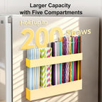 Straw Holder for Cabinet Door, 9.6” Adjustable Two-Part Large Acrylic Straws - Image 3