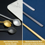 12 Pcs Coffee Spoons Set, 6.7" Gold Tea Spoons Long Handle, Stainless Steel - Image 5