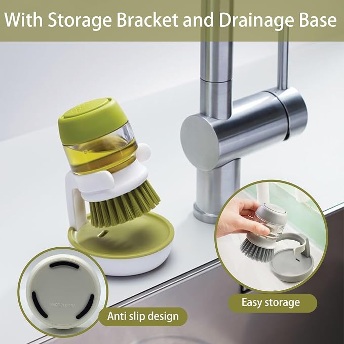 Soap Dispenser with Dish Brush and Storage Bracket - Image 5