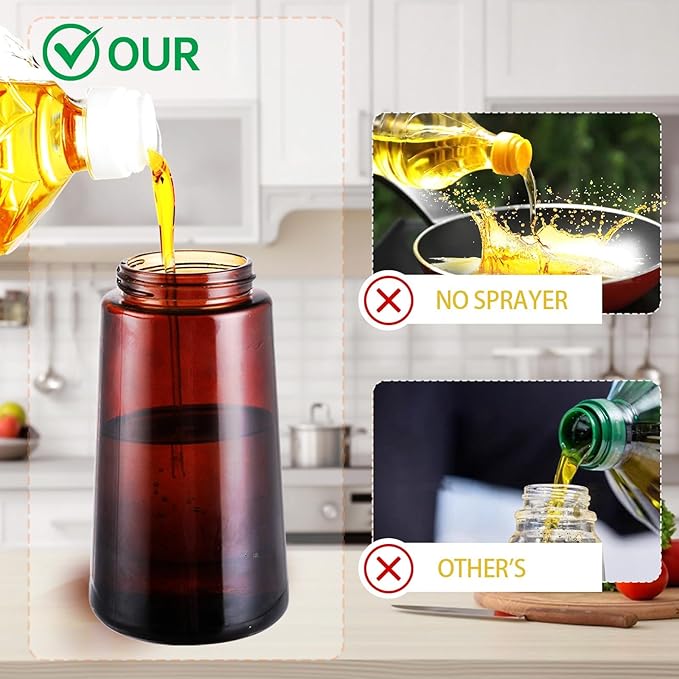 LAKUMIQI 2 in 1 Oil Sprayer for Cooking, 16oz Olive Oil Dispenser Bottle for - Image 6