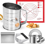 9PCS Stainless Steel Pastry Blender Set, 3 Cup Flour Sifter, Biscuit Cutter by ARTOSHIN