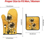 Sunflower Oven Mitts and Pot Holders Sets, Heat Resistant Gold Kitchen Oven - Image 4