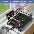 Dish Rack with Drainboard Large Capacity Anti-Rust Kitchen Counter Organizer - Image 7