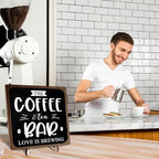 Coffee Bar Decor Sign, Rustic Wooden Plaque - Image 7