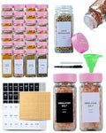 24 Glass Spice Jars with Label-4oz Spice Containers with Lids and Shaker Lids by JARXSUN