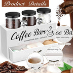 3 Pcs Coffee Canister Set with Shelf and Spoon Plastic Coffee Bean Storage - Image 3