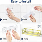 YASONIC Shower Caddy Adhesive, No Drill Bathroom Shower Organizers, - Image 8