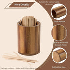 Acacia Wood Coffee Stirrer Holder Set - Image 3