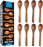 Zulay Kitchen Teak Wood Small Honey Spoons Set – 8 Piece Mini Wooden Honey by ZulayKitchen