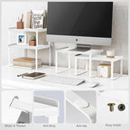 Goozii White Marble Kitchen Counter Shelf Organizer, Modern Dish Plate Organizer - Image 5