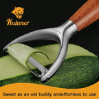 Premium Y Type 304 Stainless Steel Multifunctional Kitchen Peeler Real Wood - Image 2