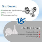 Stainless Steel Funnel, Large Medium Small Kitchen Funnel Set of 3 Metal - Image 6