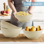 Large Bowls 65 OZ, Wheat Straw Bowls Set of 4, Unbreakable Salad Bowl, - Image 3