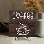 Coffee Bar Sign Plaque Decor, Coffee Bar Accessories, Rustic Wooden Tabletop - Image 5