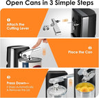 Davivy Electric Can Opener, One Touch Lid Opener, Removable Stainless Steel - Image 5