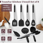 TeamFar Kitchen Utensils Set of 8, Silicone Utensils Kitchen Tools Set - Image 7