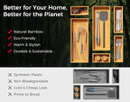 Bamboo Kitchen Drawer Organizer Boxes – 12" x 3" Stackable Wood Silverware - Image 8