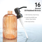16 OZ Orange Glass Soap Dispenser, Kitchen Hand Soap Dispenser - Image 4
