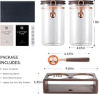 Glass Coffee & Sugar Canister Set, 2×45OZ Airtight Glass Storage Jars - Image 2