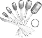 U-Taste Narrow Square Measuring Spoons: 18/8 Stainless Steel Kitchen Measure by U-Taste
