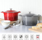 MARTHA STEWART Gatwick 7-Quart Enamel Cast Iron Dutch Oven – Red Ombre – - Image 5
