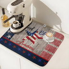 Kawani 4th of July Dish Drying Mat 16x18 Inch Patriotic God Bless America - Image 7