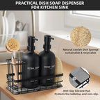 Dish Soap Dispenser for Kitchen, 16.9 fl oz Black Hand and Dish Soap Dispenser - Image 6