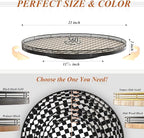 21" Black and White Kitchen Lazy Susan Turntable, Round Checkered Decorative - Image 6